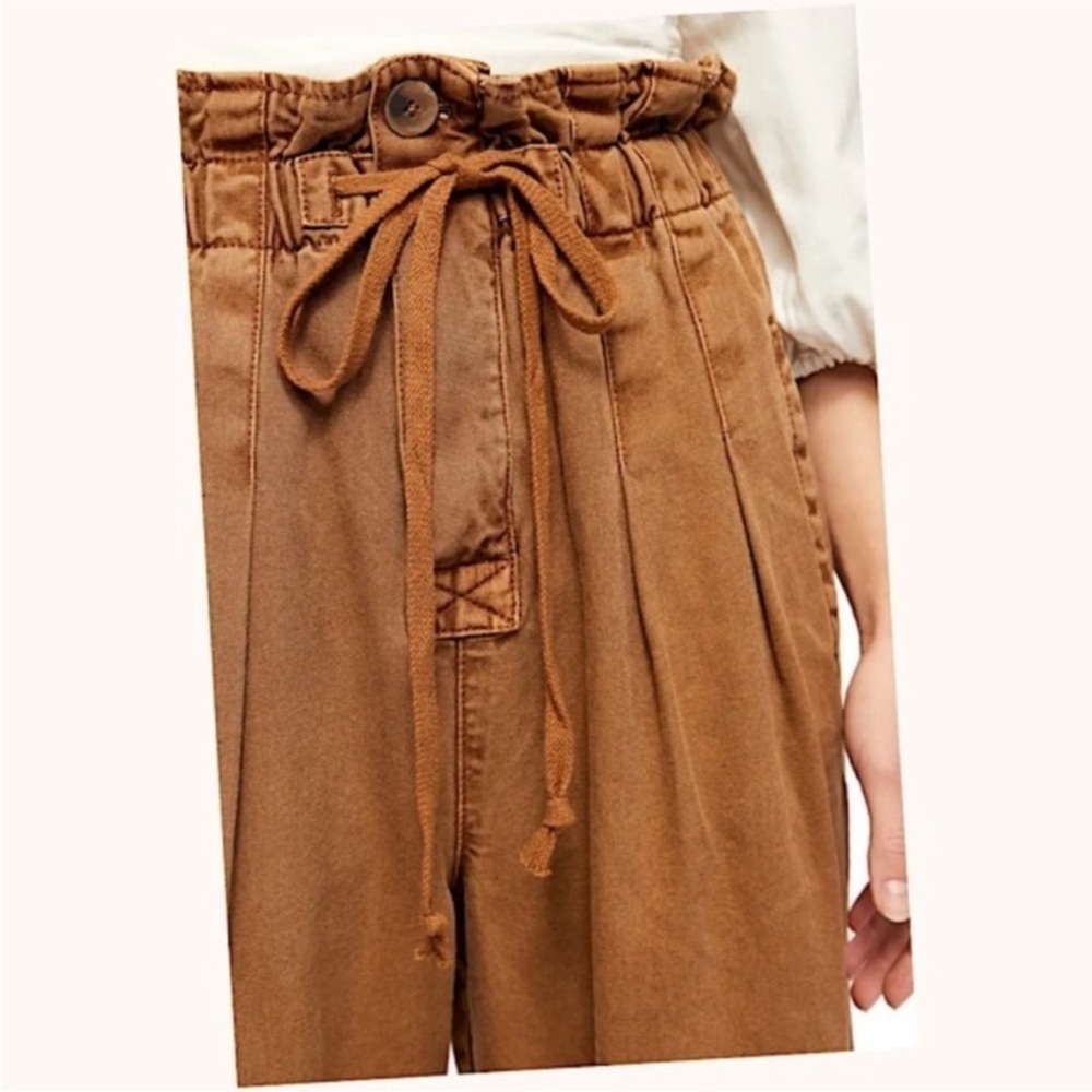 Free People | Margate Pleated Trouser Cottagecore Paper Bag Pants Tamarind S - Picture 7 of 15
